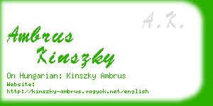 ambrus kinszky business card